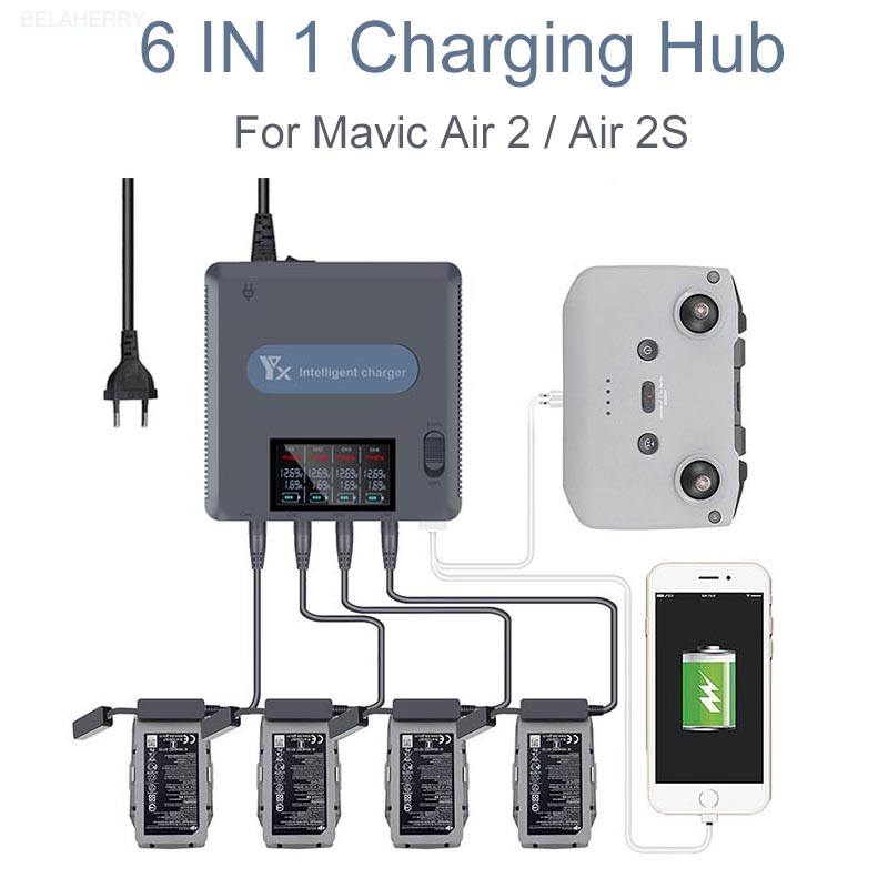 6 in 1 Digital display Battery - Drone Charging Hub 评论和价格