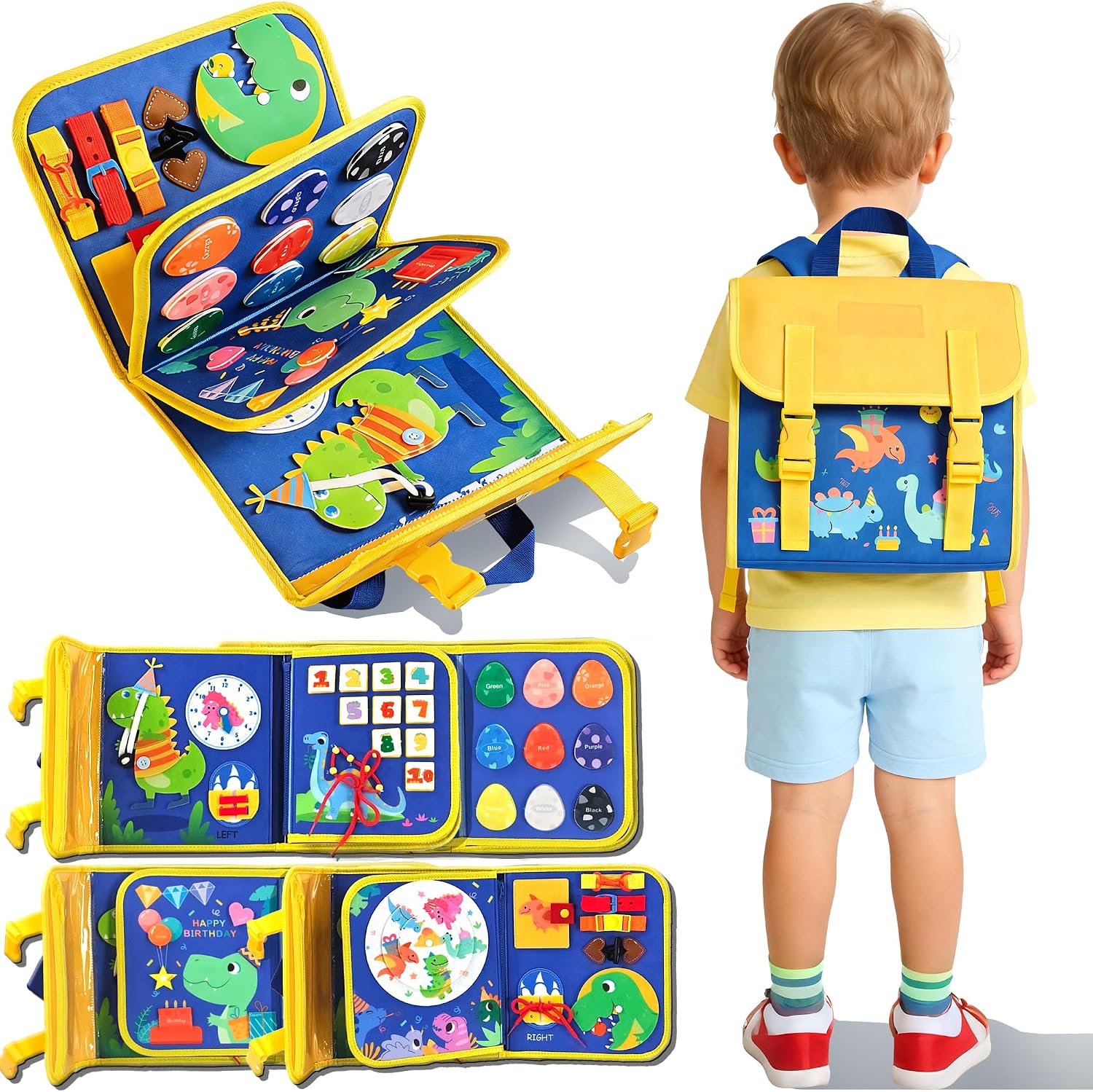 Dinosaur Toddler Busy Board Ba - Drone Backpack 评论和价格